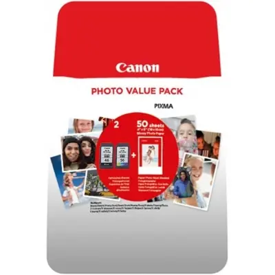 Canon PG-46 CL-56 Multipack 2'li Mürekkep Kartuş 50 adet 10x15 Fotoğraf Kağıdı Hediyeli